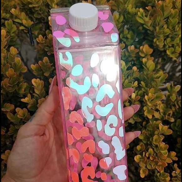Other - Pink leopard plastic millk carton